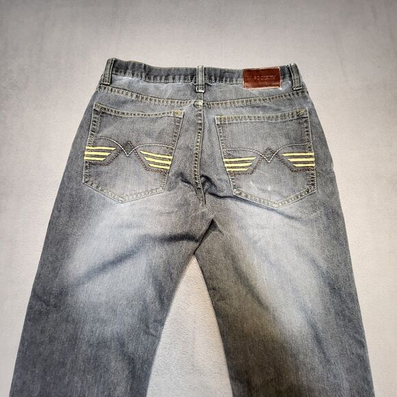 M. Society Jeans Mens 32x30 Blue Straight Leg Distressed Denim - Picture 11 of 12